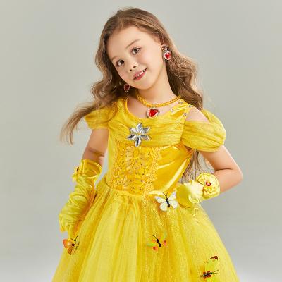 China Breathable Butterfly princess dress Frozen  Foreign Trade Girls Skirt Elsa Dress High-end Dresses Puffy Saree Product cu for sale