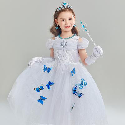 China Breathable Girls Elsa Princess Dress Short-sleeved Frozen Elsa Dress Foreign Trade Children's Clothing A Pieces On Behalf Of The Hair for sale