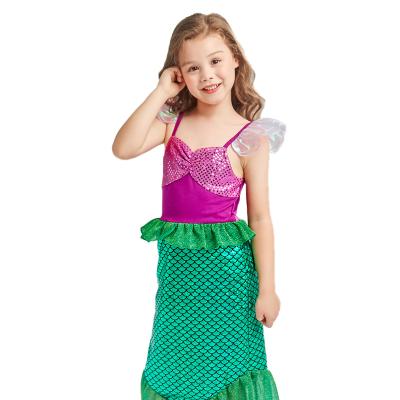 China Breathable Girls Dresses Summer Sleeveless Polyester Mermaid Girls Halloween Costume Cosplay Dress for sale