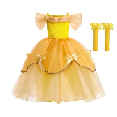 China Other Belle Princess Dress Beauty and the Beast Belle Girls Dresses Halloween Children's Costumes Host Performance Costumes for sale