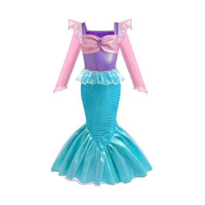 China Other 2023 Christmas Children's Mermaid Princess Dress Long Sleeve Baby Fishtail Dresses Prom Dresses Wholesale for sale