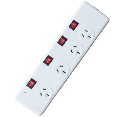 China 4 sockets +4switches+surge protection+overload protection 4 outlet switched power strip with extra space   four switches powerboard SAA for Australia newzealand fiji for sale