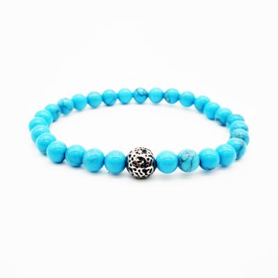 China Fast Delivery Wholesale Natural Stone Beads Handmade Jewelry Women Bracelets With Stainless Steel Charm for sale