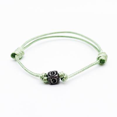 China Fast Delivery Handmade Vintage Stainless Steel Beads Adjustable Stretch String Braided Rope Bracelets Jewelry for sale