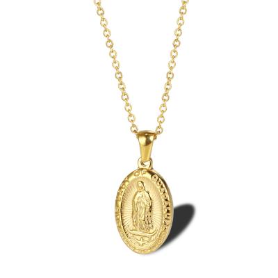 China CLASSIC Hot Sale 18K Gold Plated Women Jewelry Jesus Pendant Stainless Steel Necklace for sale