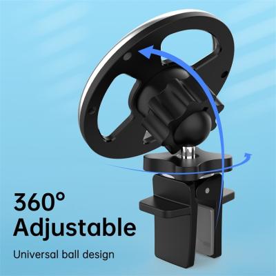 China 2021 New Adjustable Radio Car Phone Holder Alloy 360-Degree Rotation Smartphone Charging Bracket for sale