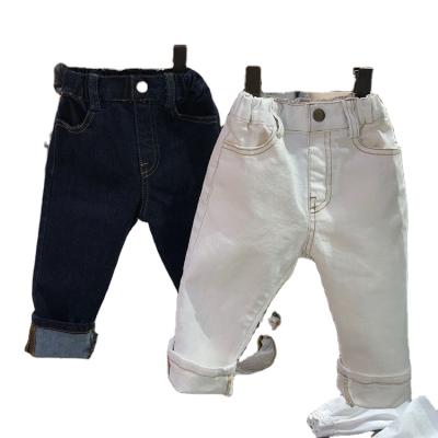 China Autumn Fashion Breathable Pure Color Cotton Jean Long Pants Unisex 2021 Children for sale