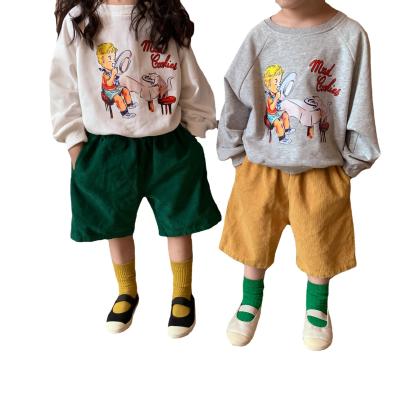 China Casual Fashion Cute Kids Breathable Corduroy For Boys And Girls Loose Shorts for sale