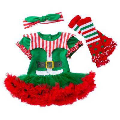 China Regular Baby Clothes Short Sleeve Baby Romper Christmas Dress For Baby for sale