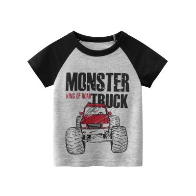 China Breathable Spring Casual Cartoon Printing Short Sleeve Round Collar Kids Boy T-Shirt for sale