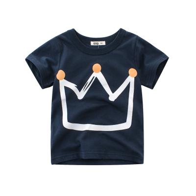 China Breathable High Quality Cartoon Printing Round Short Sleeve Collar Designer Boys Kids T-Shirts for sale