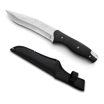 China OEM Durable Industrial Black Wood Handle Hunting Tactical Blade Camping Fixed Knife for sale