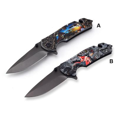 China 3D Printing For Outdoor Titanium Handle 2 Styles Fashion Handle Design Survival Handmade Forged Folding Hunting Knife for sale