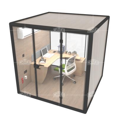 China Modern Backyard Prefab Glass Office Rooms For Gardens Movable Telephon Booth for sale