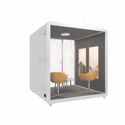 China 2 Person Privacy Cabin Modern Interior Office Movable Soundproof Booth Office Soundproof Booth for sale