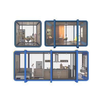 China Modern Home Kits Container Homes Prices Modular Shipping Container House 40 Feet Modular Glass House for sale