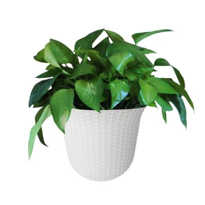 China Large Sale Home Decor Resin Rattan Minimalist Flower Pots Can Be Hung On The Balcony Home Gardening Plastic Flower Pots for sale