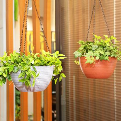 China Hot Selling Modern Rectangular Plastic Planter Decor Home Luxury Flower Pot Hanging Chain for sale