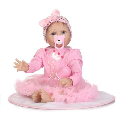 China 22 Inches Elegant Soft Real Babies Reborn Realistic Cloth Body Princess Girl Dolls Children Birthday Christmas Newborn Gift for sale