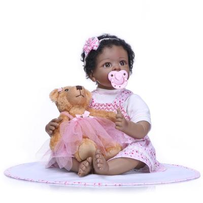 China 55cm Soft Wholesale Silicone Boneca Realista Fashion Reborn Baby Dolls For Princess Reborn Dolls Children Birthday Gift Bebes for sale