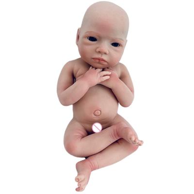 China 18 Inch /45Cm Full Body Soft Handmade Silicone Painted Reborn Handmade Baby Dolls Bebe Solid Silicone Doll Reborn Full Body Girl for sale