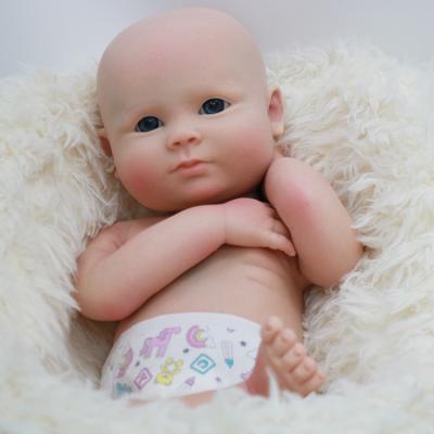 China Soft Solid Silicone Bebe Reborn Boy 45cm Painted Realistic Reborn Baby Dolls Bebe Reborn Corpo De Silicone Inteiro Baby Dolls for sale