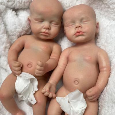 China 13 Inch Soft Realistic Newborn Baby Doll Painted Full Body Bebe Silicone Reborn Doll Loulou Soft Toy Girl Gift for sale