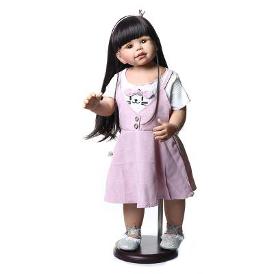 China 28inch Vinyl Dolls Full Body Long Hair Reborn Model Large Size Ball Jointed Doll Reborn Huge Child Standing Mannequin for sale