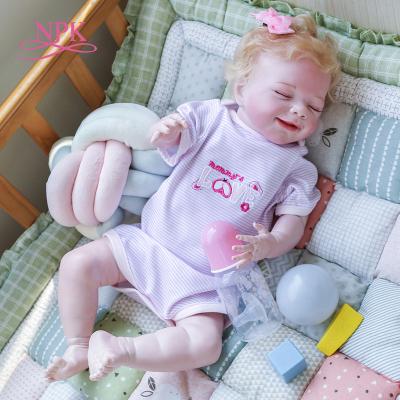 China 55CM Sleeping April Full Body Silicone Soft Soft High Quality Art Doll High Quality Bebe Doll Reborn Newborn Baby real for sale