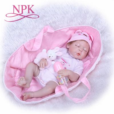 China 23' FLASHING; ' Realistic Reborn Babies Full Body Silicone Girl Realistic Baby Dolls With Closed Eyes Kids Sleeping Gi Gi's Birthday Toy for sale