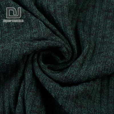 China Antistatic most popular yarn dyed hacci rib knit blend polyester spandex rayon fabric for sale