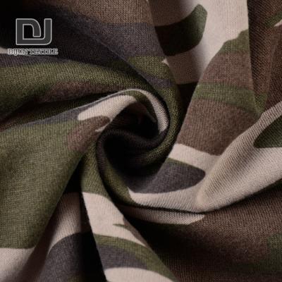 China New Product Camouflage Shrink-resistant Rib Knit 20%cotton 80% Polyester Terry Fleece Fabric for sale