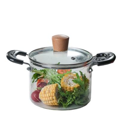 China New Arrival Stocked Cooking Pot Glass High Quality Anti-scald Pot Food Grade Safety Set Pot for sale