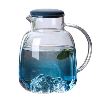 China Custom Made High Quality Sustainable Anti-scald Jug Lid Water Pitcher Set Glass Jug Wholesale for sale