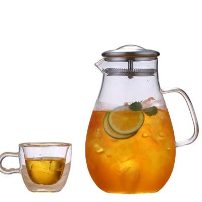 China Luxury High Quality Durable Thick Glass Heatproof Water Anti-scald Glass Jug Set Jug for sale