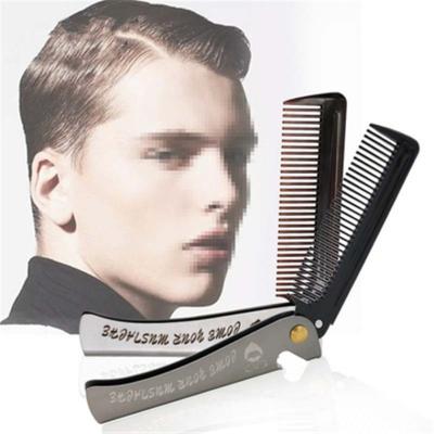 China New Folding Comb Portable Professional Professional Spot Barber Shop Beard Brush and Comb Custom Logo Haircut Comb for sale