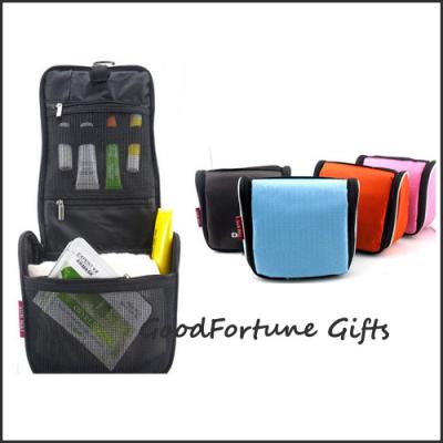 China Nylon Travel Cosmetic Expandable Wash Bag Foldable Hanging Printed Expandable Toiletry Bag for sale