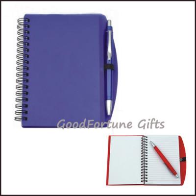 China PP Cover Personalized Spiral Bound Notebooks With Pen Holder For Business Promotion for sale
