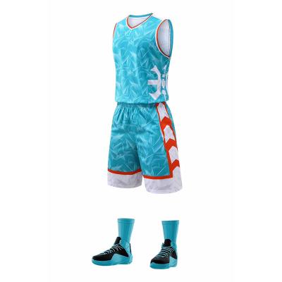 China Custom Wearshorts Logo Basketball Jersey Set Antibacterial Basketball Uniform for sale