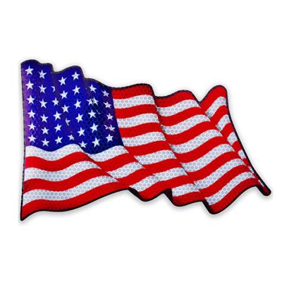 China Patriotic Waving USA Windshield Stickers Flags Reflective Magnetic Sticker American Flag Magnet Decal For Car for sale