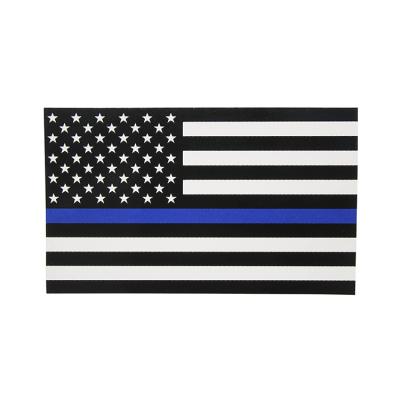 China Reflective Thin Black White American Flag Windshield Stickers Blue Line American Flag Sticker Decal for Cars and Trucks for sale