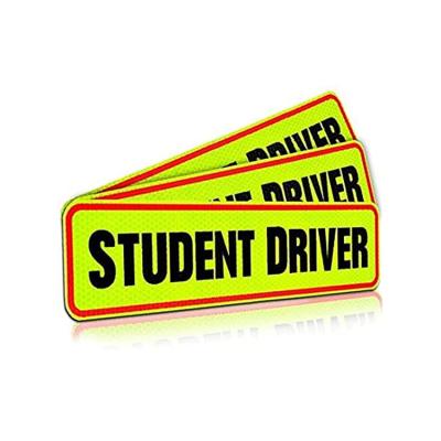 China Reflective Magnetic Visible Sports Text Student Driver Magnet Car Signs For Novice Or Beginner for sale