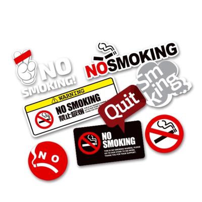 China Cute Funny Auto Interior NO SMOKING Sign Tips Warning Interior Vinyl Reflectiv Decal Car Stickers for sale