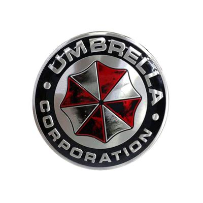 China Sports Aluminum Alloy Circle Car Motorcycle Emblem Sticker Resident Evil Car Badge Decal Umbrella Corporation 3D for sale