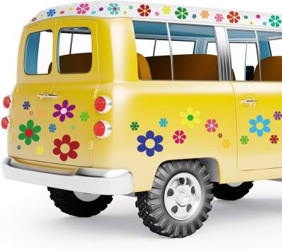 China Multicolor Daisy Decals Retro Flowers Vinyl Custom Sports Car Stickers Flower Decals for sale