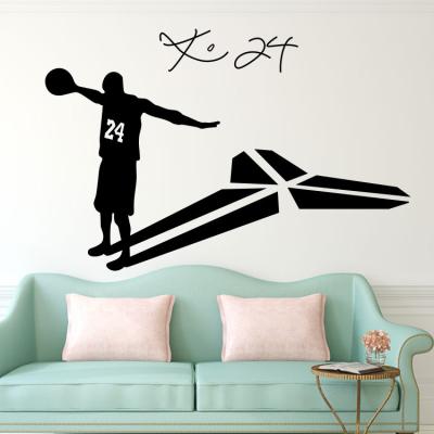 China WALL STICKER Living Room Bedroom PVC Sticker Kobe 24 Decorative Glass Wall Sticker Removable Athlete for sale