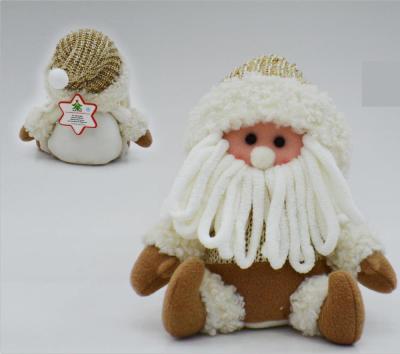 China Eco - Friendly Cream Color Stuffed Plush Santa Claus Christmas Decoration Promotion Gift Toy for sale