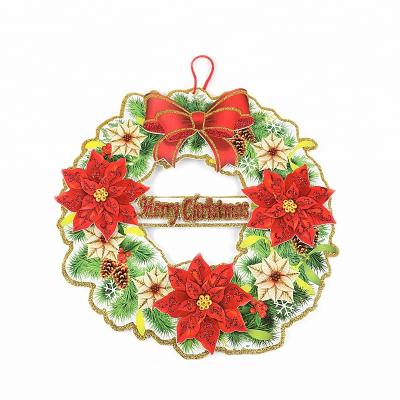 China High Quality Eco-Friendly Xmas Hanging Holiday Hanging Board KT Wreath Christmas Decoration Pendant for sale