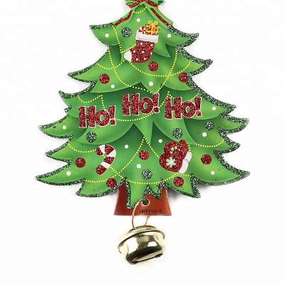 China New Design Multiple Green Merry Christmas Tree Combination Eco - Friendly With Bell Hanging Decoration for sale