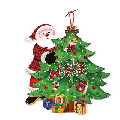 China Eco-friendly Christmas Tree Dangle Glitter Gifts Santa Claus Hanging Decoration Party Indoor Ornament for sale